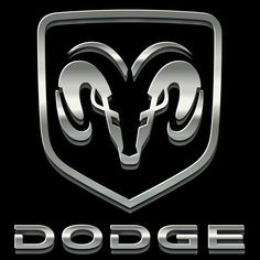 the dodge logo is shown in this black and silver photo, it appears to be an emblem