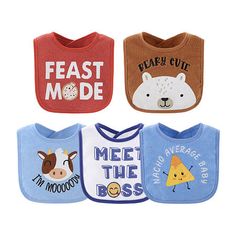 Keep your little man from getting messy with the 10 piece oh boy terry bib set from the peanutshell. Featuring 10 boy-themed sayings and playful designs in bright colors, these bibs are perfect for feeding, teething, and drooling. Crafted from luxurious cotton blend terry cloth, our bibs are super absorbent, machine washable and fade-resistant. The easy-to-use hook and loop ensures quick changes and cleanup, offering exceptional everyday value. Adjustable to fit newborns to toddlers, these bibs… Washable Bib For Playtime, Playful Washable Bib For Playtime, Playful Cotton Bib, Machine Washable, Playful Cotton Bib Machine Washable, Playful Machine Washable Bib As Gift, Cute Machine Washable Bibs For Playtime, Cute Blue Bib For Playtime, Blue Cotton Machine Washable Bib, Playful Blue Cotton Bib