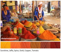 an image of people selling spices in the market