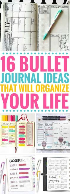 These bullet journal ideas are so incredible! They're really helpful for organizing your life and keeping track of your goals. My favorites are the weekly and monthly spreads. Also, the meal planners are brilliant! Bullet Journal Calendrier, Journal Tips, Bullet Journal Planner, Cool Journals