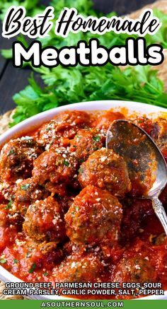 the best homemade meatballs recipe in a bowl