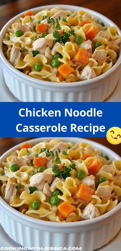 chicken noodle casserole recipe with peas and carrots