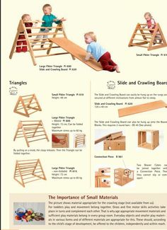 the instructions to build a wooden climbing frame for children with pictures and text on it