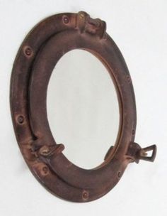 an old metal porthole is shown on a white background