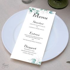 Editable PDF wedding menu template in eucalyptus greenery design for your wedding dinner, rehearsal, engagement dinner...
Change the font color, font and edit the menu yourself.
This listing is a digital INSTANT DOWNLOAD file - files are available immediately after purchase.
Download your high resolution (300 dpi) file(s) instantly after your payment is complete! Grilled Salmon Salad, Greenery Design, Engagement Dinner, Shitake Mushroom, Wedding Menu Template, Wild Salmon, Eucalyptus Greenery, Salmon Salad, Wedding Table Decor