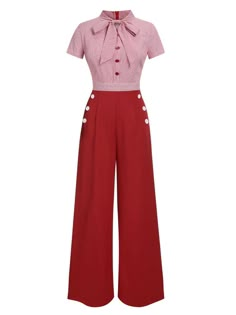 Red Cross Uniform, New Age Fashion, 1950s Womens Fashion Casual, 1940s Pants Women, 1980s Female Fashion, 40s Inspired Outfits, 70s Teen Fashion, Vintage Work Outfit, 1950s Housewife Fashion