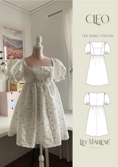 the sewing pattern for this dress is easy to sew, and has an attached neckline