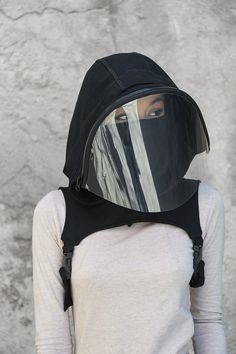 ♥ All my orders ship EXPRESS only >> buy your piece today & have it within 1-3 days upon shipping ♥ 🥇 Featured in CNN, Forbes and HuffPost! The hood is also available in black, beige and green linen: www.etsy.com/listing/831908718 With its 360o protection, this hooded face shield will make you feel totally secure while shopping, traveling, or taking a walk. Combined with a face mask or bandana, droplets and dust have little to no chance of reaching your mouth, face, hair, or neck. Als Halloween Costume Women, Hood Mask, Face Shield Masks, Head Mask, Head Protection, Costume Women, Clear Face, Face Mask Design, Full Face Mask