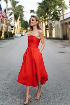 A Personal Style & Beauty Blog Tea Length Homecoming Dresses, Tea Length Prom Dress, Summer Wedding Outfits, Red Dress Short, Beauty Dress, Fashion 2018, Tea Length, Elie Saab