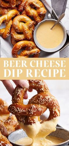 beer cheese dip recipe with pretzels and dipping sauce