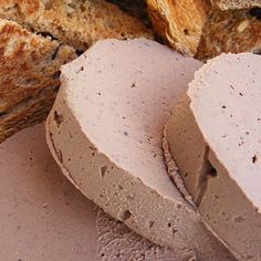 several pieces of bread sitting on top of each other