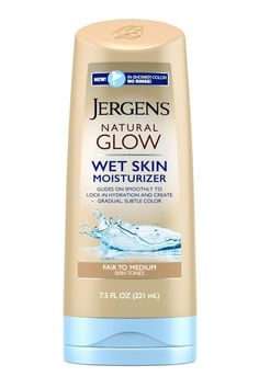 Jergens Wet Skin Moisturizer, Best Drugstore Moisturizer, Drugstore Moisturizer, Jergens Natural Glow, Best Self Tanner, Wet Skin, Self Tanners, Self Tanner, Tanning Lotion