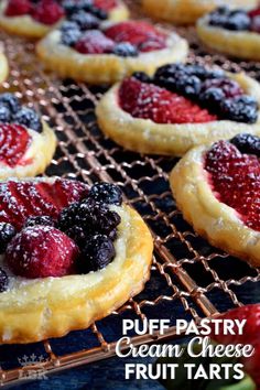 fresh fruit tarts cooling on a rack