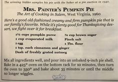 the recipe for mrs panter's pumpkin pie