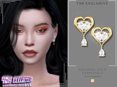 the earrings are designed to look like hearts