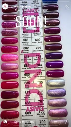 Dnd Glitter Gel Polish Colors, Dnd Nail Swatches, Dnd Gel Polish Colors Swatches, Dnd Purple Gel Polish, Dnd Swatches, Dnd Purple, Dnd Polish, Dnd Colors, Dnd Nails