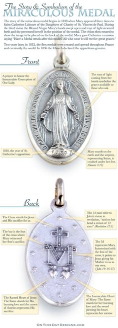 The Story & Symbolism of the Miraculous Medal ❤️ Y'all, she is standing on the earth; when we struggle with the anxieties of daily life, SHE CAN AND WILL HELP US! If only we'd ask!! St Catherine Laboure, The Blessed Mother, Catholic Education, Catholic Home, Mary Mother Of God, Faith Formation, Blessed Mother Mary, St Catherine, Religious Education