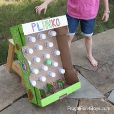 Plinko Carnival Game, Funfair Games Ideas, Make Your Own Carnival Games, Scout Carnival Games, Cardboard Arcade Games Ideas, Carnival Games Preschool, Inside Carnival Games, Simple Halloween Carnival Games