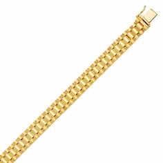 14K Solid Yellow Gold Rolex Style Bracelet• Metal: 14K Yellow Gold• Width: 9.0mm• Length: 8.25"• Avg Weight: 27.4g• Clasp: Box• Stamp: 14K• Complimentary Gift BoxImages may be enlarged to show details. Please read description. Rolex Necklace, Gift Box Images, Rolex Bracelet, Gold Rolex, Bracelet Metal, Nose Stud, Body Piercing Jewelry, Metal Bracelets, Delicate Necklace