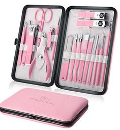 Easy Manicure Kit Travel Accesories, Pink Tools, Pedicure At Home, Home Pink, Nail Swag, Trim Nails