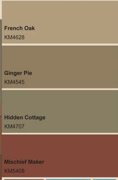 some brown and blue paint colors in the same color scheme, with different shades to choose from