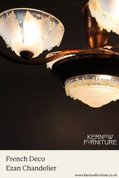 Get French sophistication and style in your home with this Art Deco copper Ezan Chandelier. Find more antique lighting at Kernow Furniture. Chandelier French, Vintage Burberry, Antique Lighting