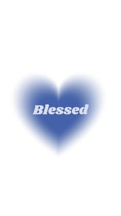 a blue heart with the word blessed written on it