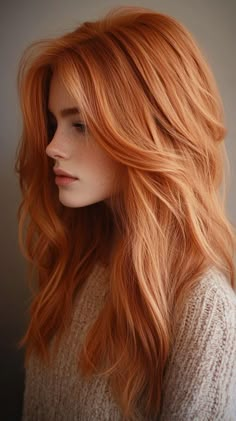 Blonde Ginger Hair, Copper Peach Hair, Peach Hair Color, Red Copper Hair, Peach Hair Colors, Copper Hair Color Ideas, Red Copper Hair Color, Grey Hair Transformation