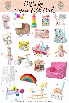 Shopping for your own one year old, or buying a first birthday gift for another one year old in your life is daunting with so many options. Check out this post to see what I would buy for a girl on her first birthday in this one year old girl gift guide https://arinsolangeathome.com #firstbirthday #firstbirthdaypresent #babygirl Presents For 1 Year Girl, Gift For 1 Year Baby Girl, Gift For One Year Old Girl, Gift Ideas For 1 Year Baby Girl, Gifts For One Year Old Girl, Gifts For 1 Year Baby Girl, 1st Birthday Girl Gifts, First Birthday Present Ideas, One Year Old Christmas Gifts