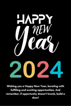 a happy new year card with the words,'happy new year 2012'in multicolor