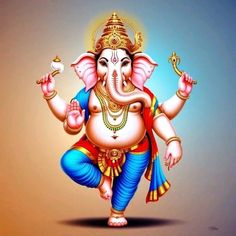 an image of the god ganesha with his hands in the air and eyes closed