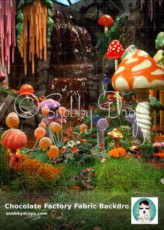 a garden filled with lots of different types of mushrooms