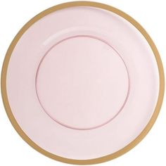 an empty pink and gold plate on a white background with a line in the center