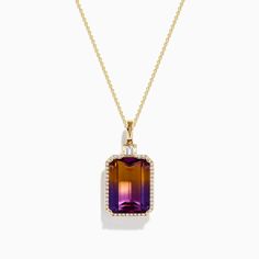 Effy 14K Yellow Gold Ametrine and Diamond Pendant Ametrine Jewelry, Effy Jewelry, Gold Yellow, Diamond Pendant, Wedding Jewelry, Jewelry Rings, Yellow Gold, Women Jewelry, Pendant Necklace