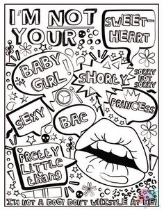 an adult coloring page with the words i'm not your heart and hand written on it