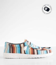 HEYDUDE™ Wally Break Serape Shoe - Turquoise/Brown US 6, Men's Multi Lightweight striped shoe Stretch drawcord laces Cushioned foam footbed Flex & fold technology. All man made materials.. HEYDUDE SHOE SIZE CONVERSION CHART Youth 1 2 3 4 5 6 - - - - - - - - - - Women - 3 4 5 6 7 8 9 10 11 12 - - - - - Men - - - - - - 6 7 8 9 10 11 12 13 14 15 *Conversion sizes may vary. *Available in whole sizes only half sizes need to go up to the next whole size. Apparel & Accessories > Shoes Cool Hey Dudes, Hey Dudes Western, Aztec Hey Dudes, Western Hey Dudes, Cute Hey Dudes, Country Boy Outfits, Custom Hey Dudes, Men’s Hey Dudes, How To Stretch Shoes