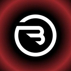 the letter g in a circle on a black and red background with white outlines