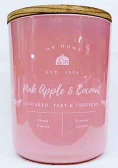 pink apple & coconut sugared tart and tropical candle tin - new in box