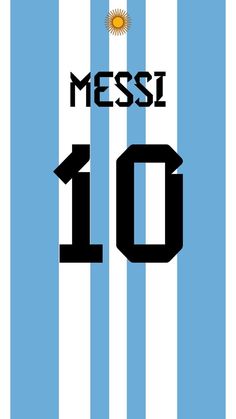 a blue and white striped soccer jersey with the number 10 on it