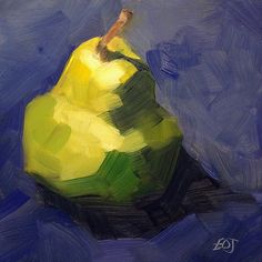 Fruit Paintings, Pear Art, Painting A Day, Still Life Oil Painting, Fruit Painting, Art Still Life