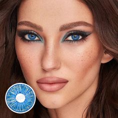 Makeup With Blue Lenses, Blue Eye Contacts For Brown Eyes, Light Blue Eye Contacts, Blue Grey Contact Lenses, Natural Blue Contact Lenses