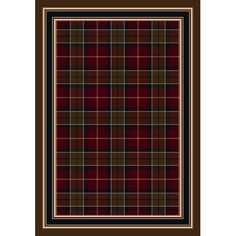 a brown and black plaid area rug