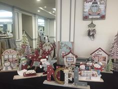 a table topped with lots of christmas decorations