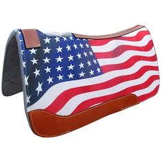 a saddle with an american flag on it