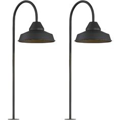 two black lamps with one light on each side and the other turned off to look like it