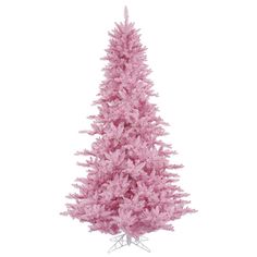 a pink christmas tree on a white background