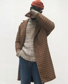 Checkered Coat Outfit, Modern Heritage, Plaid Trench Coat, Black Outfit Men, Winter Coat Outfits, Random Designs, Jeans Outfit Men, Mens Wool Coats, Grandpa Style