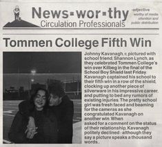 a newspaper article with an image of two people hugging each other and the caption reads, news - worthy circulation professionals