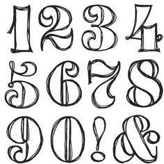 the letters and numbers are drawn in black ink