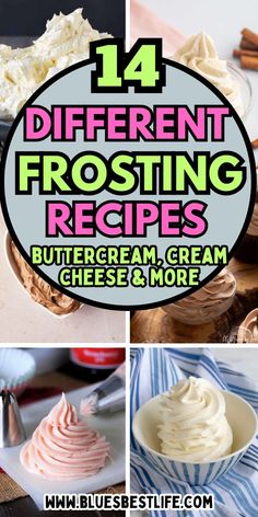 A collection of frosting recipes for cupcakes, cakes and more.